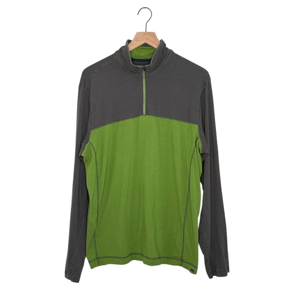 Eddie Bauer Shirt Men's Large Travex 1/4 Zip Pullover Hiking Travel Lightweight